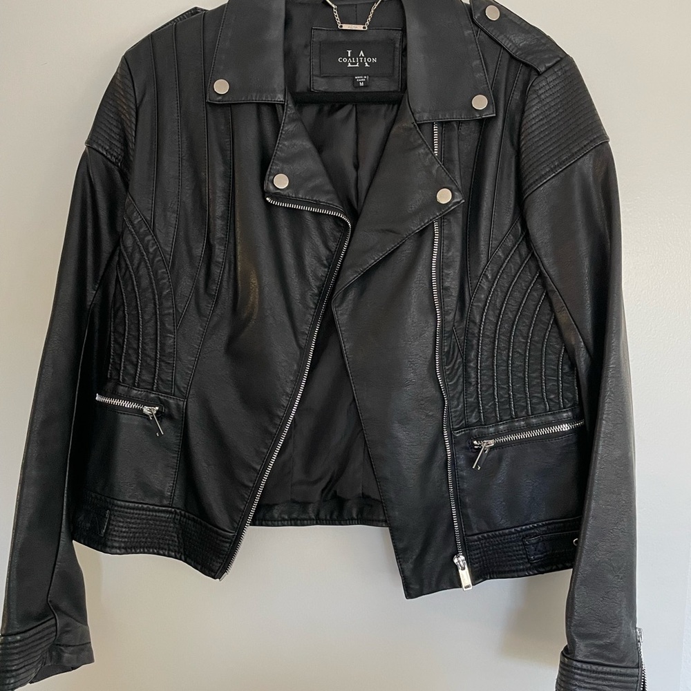 Women's Black Faux Leather Jacket